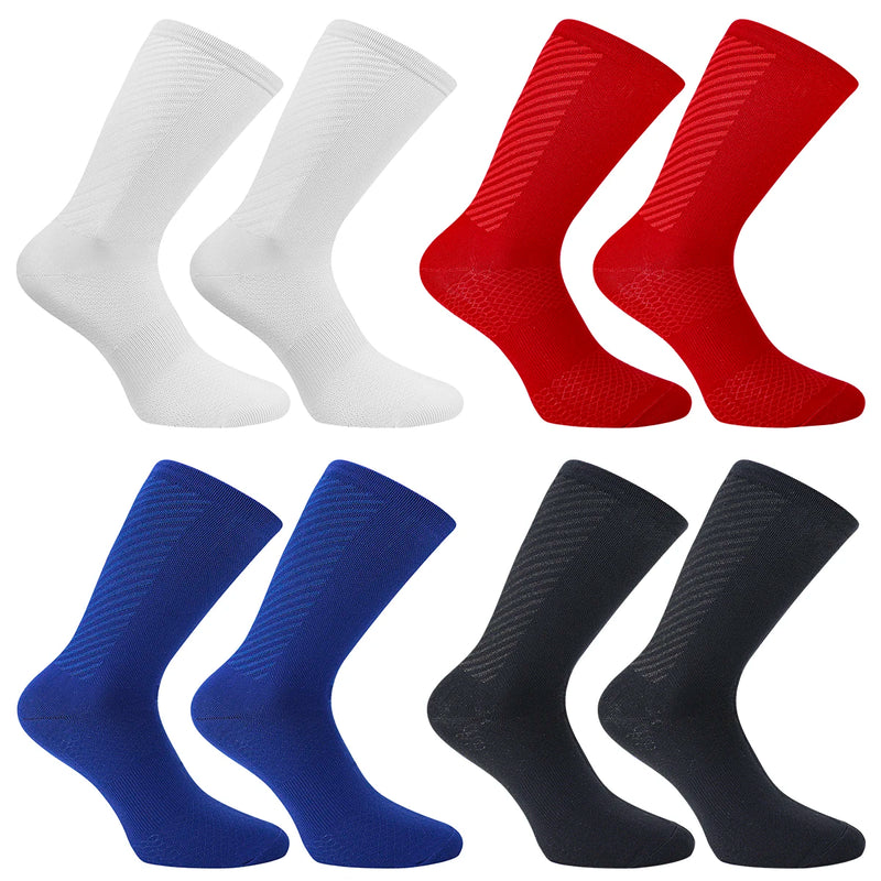 4 Pairs of Men and Women's Compression Sports Socks for Running, Cycling, Climbing, Walking, and Hiking