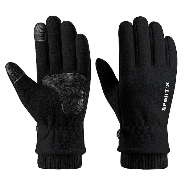 Winter Thermal Cycling Gloves For Men Touch Screen Non-slip Windproof Bicycle Motorcycle Gloves Outdoor Polar Fleece Ski Gloves