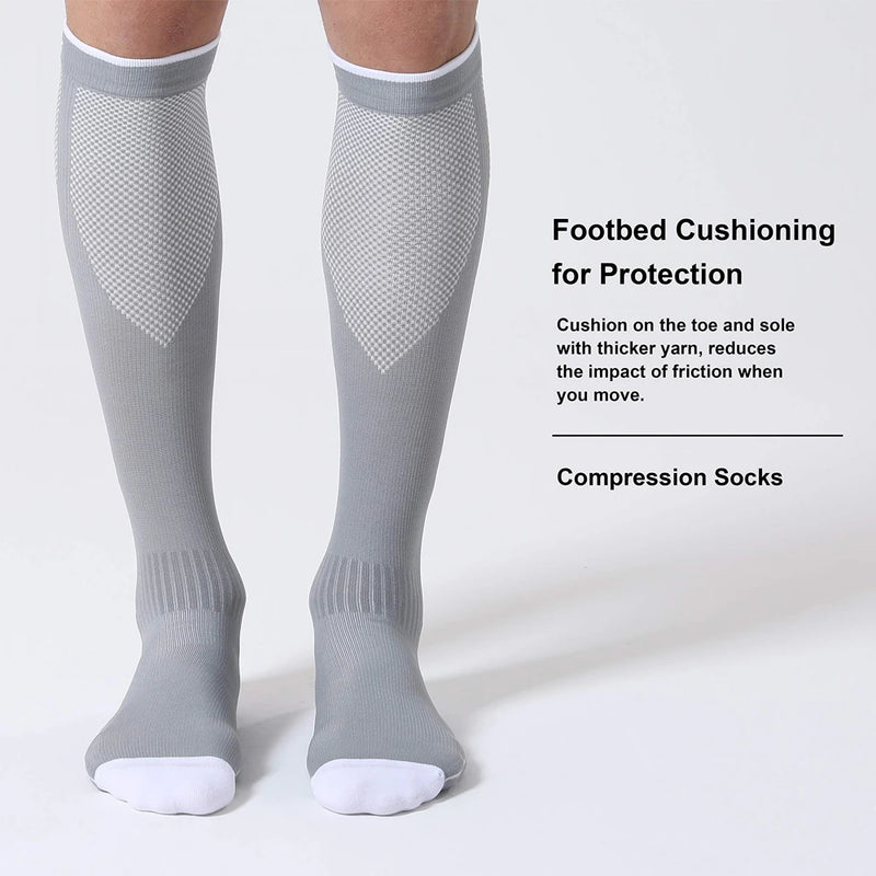 1Pair Compression Socks Women & Men Graduated 20-30mmHg for Running, Athletic, Flight Sock - Performance & Recovery