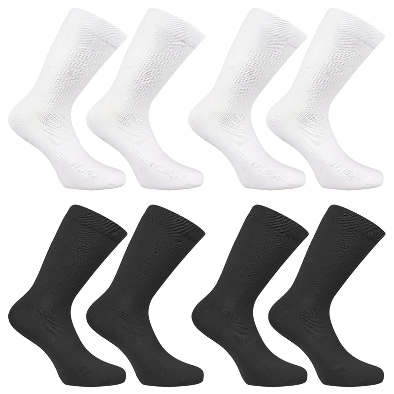 4 Pairs of Men and Women's Compression Sports Socks for Running, Cycling, Climbing, Walking, and Hiking