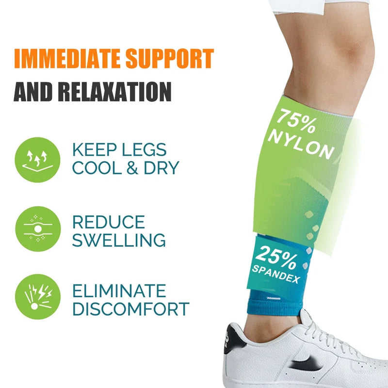 1 Pair Calf Compression Sleeve for Men and Women, Footless Compression Socks Support Runners Leg Sleeve Shin Splints Pain Relief