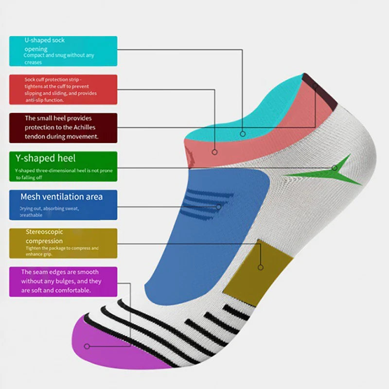 Sports Socks For Men Women Breathable Running Fitness Compression Socks Professional Marathon Quick Dry Socks Elastic towel sock