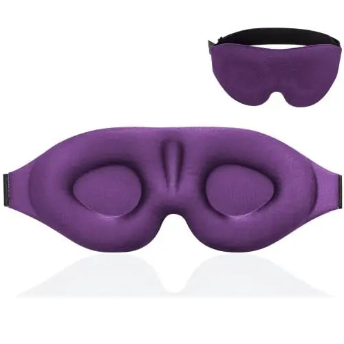 Wildefit 3D Sleep Eye Mask in pupple with contoured design for blocking out light and ensuring comfort.