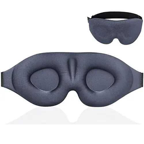 Wildefit 3D Sleep Eye Mask in gray with contoured design for blocking out light and ensuring comfort.