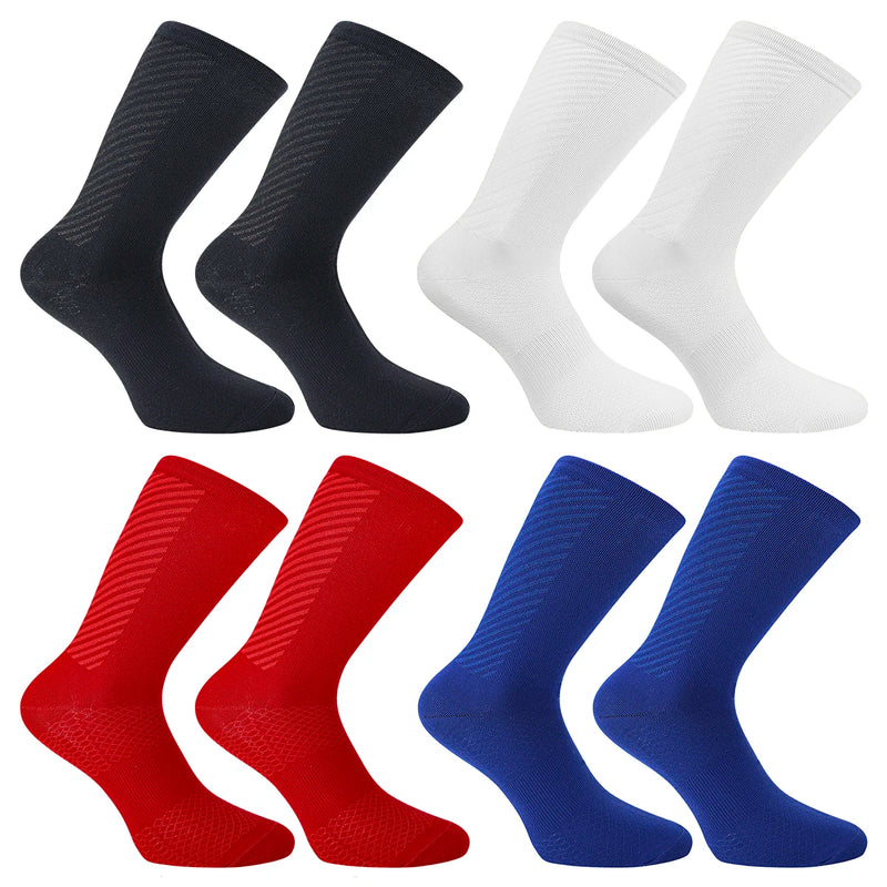 4 Pairs of Men and Women's Compression Sports Socks for Running, Cycling, Climbing, Walking, and Hiking