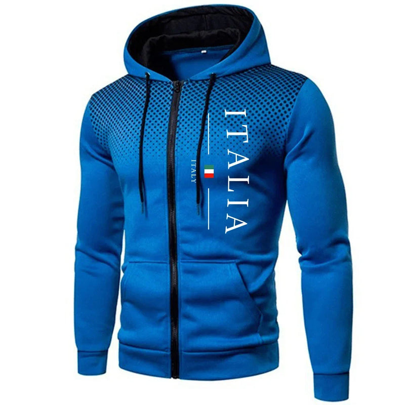 2025italy Fashion Men's Zip-up Hoodies High Quality Hooded Long Sleeve Zip-up Coat Autumn Winter Male Daily Casual Sporty Jacket