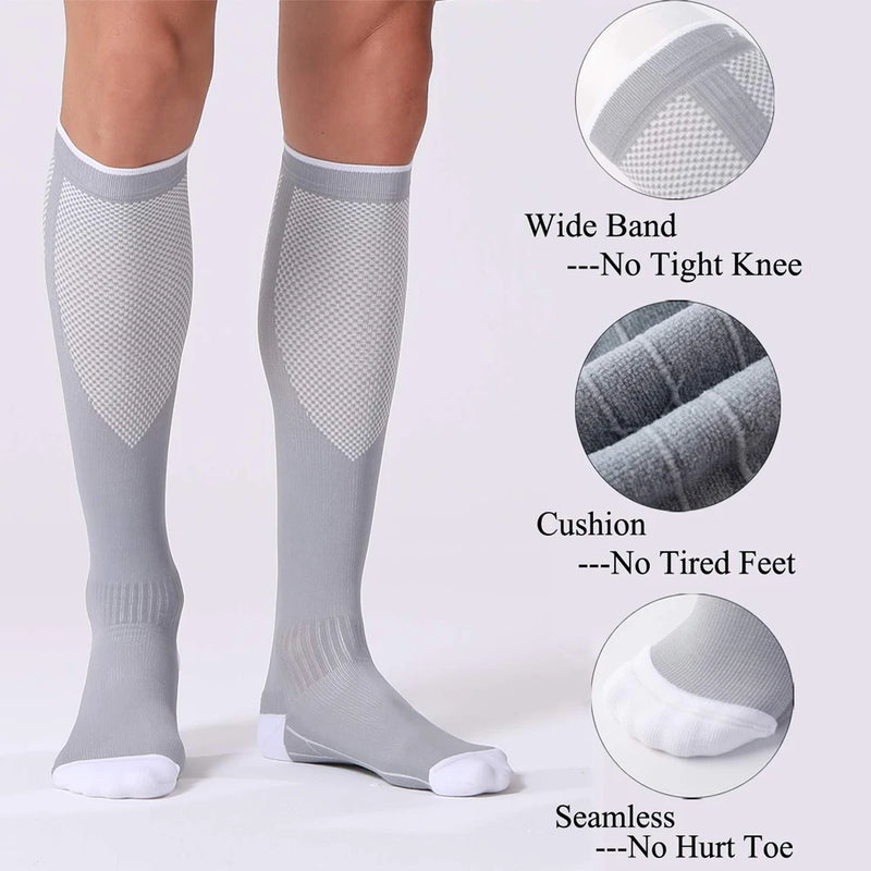 1Pair Compression Socks Women & Men Graduated 20-30mmHg for Running, Athletic, Flight Sock - Performance & Recovery