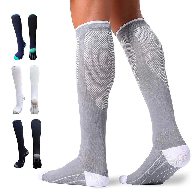 1Pair Compression Socks Women & Men Graduated 20-30mmHg for Running, Athletic, Flight Sock - Performance & Recovery